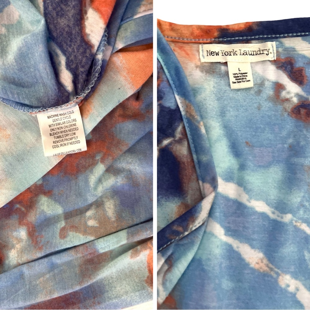 New York Laundry Tie-Dye Open-Front Duster Cardigan - Picture 10 of 12
